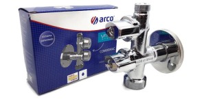 Zawór kątowy 1/2x3/4x3/8 antykamień COMBI