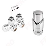 Zawór grzejnikowy termostatyczny D50 chrom FERRO