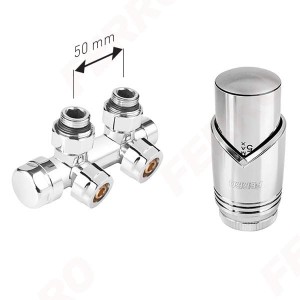 Zawór grzejnikowy termostatyczny D50 chrom FERRO