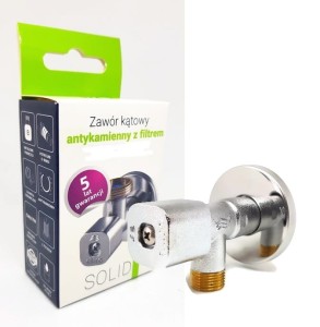 DURO SOLID Zawór kątowy 1/2x1/2 z filtrem antykamienny