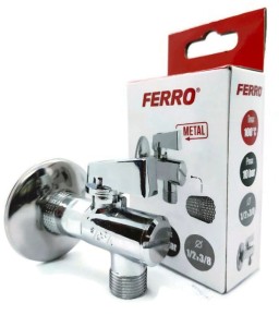 FERRO Zawór kątowy 1/2x3/8  z filtrem 